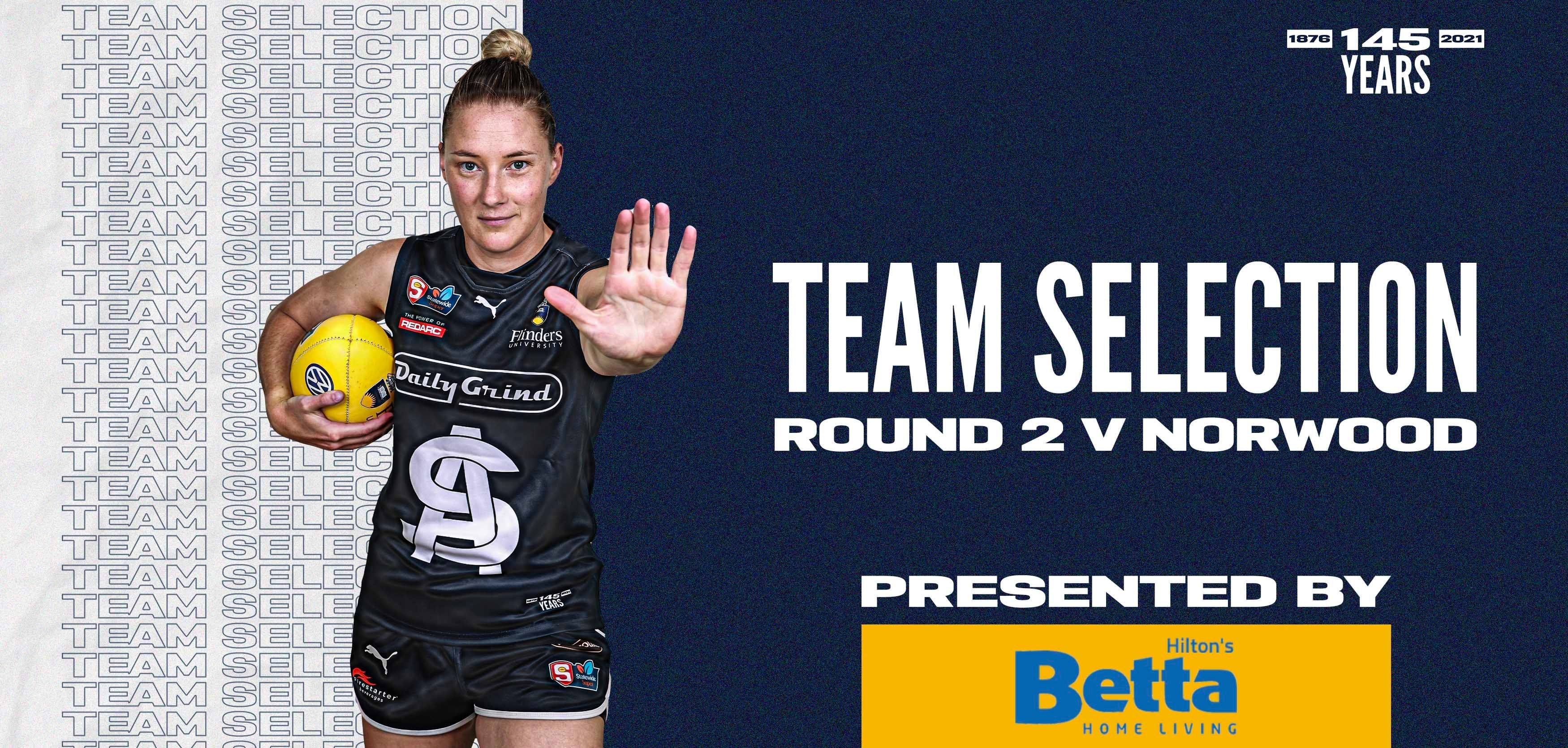 BETTA Team Selection: SANFLW Round 2 vs Norwood BETTA Team Selection: SANFLW Round 2 vs Norwood